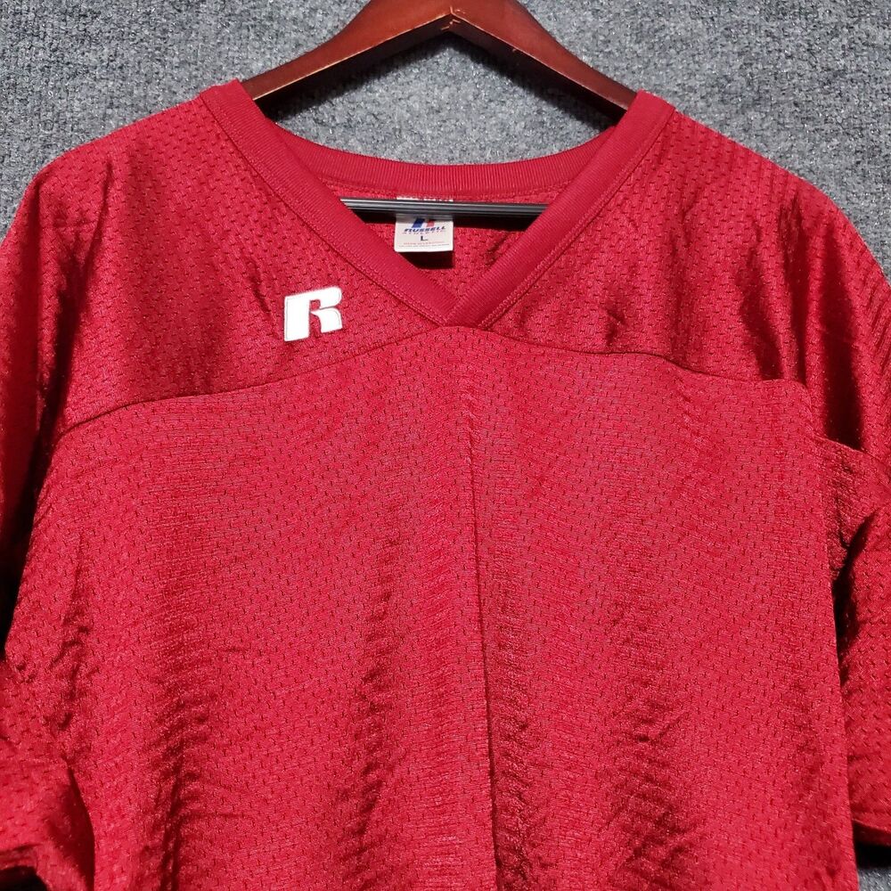 Russell Athletic Blank Jersey Mens Size Large Red Football Sports ON Field NFL